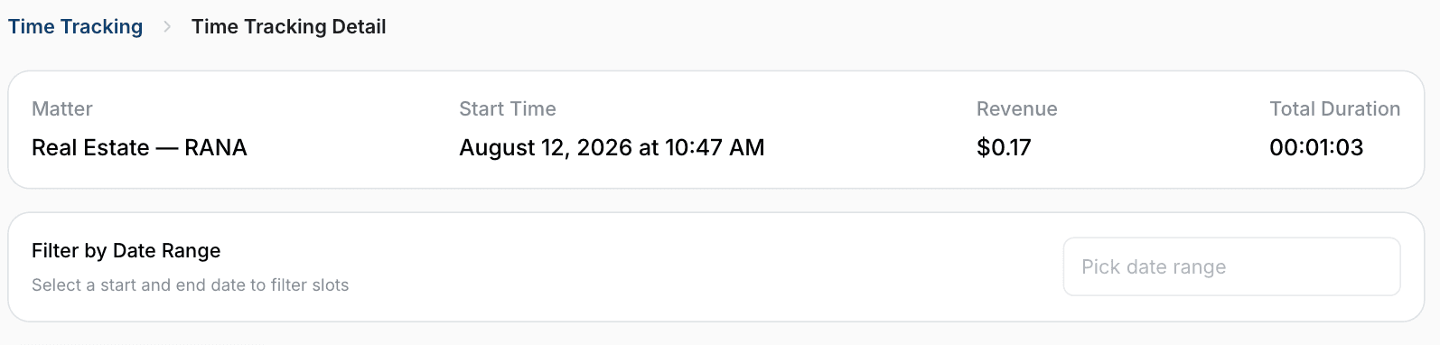Time Tracking Detail